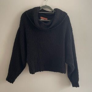 Anthropologie Black Cowell-Neck Sweater